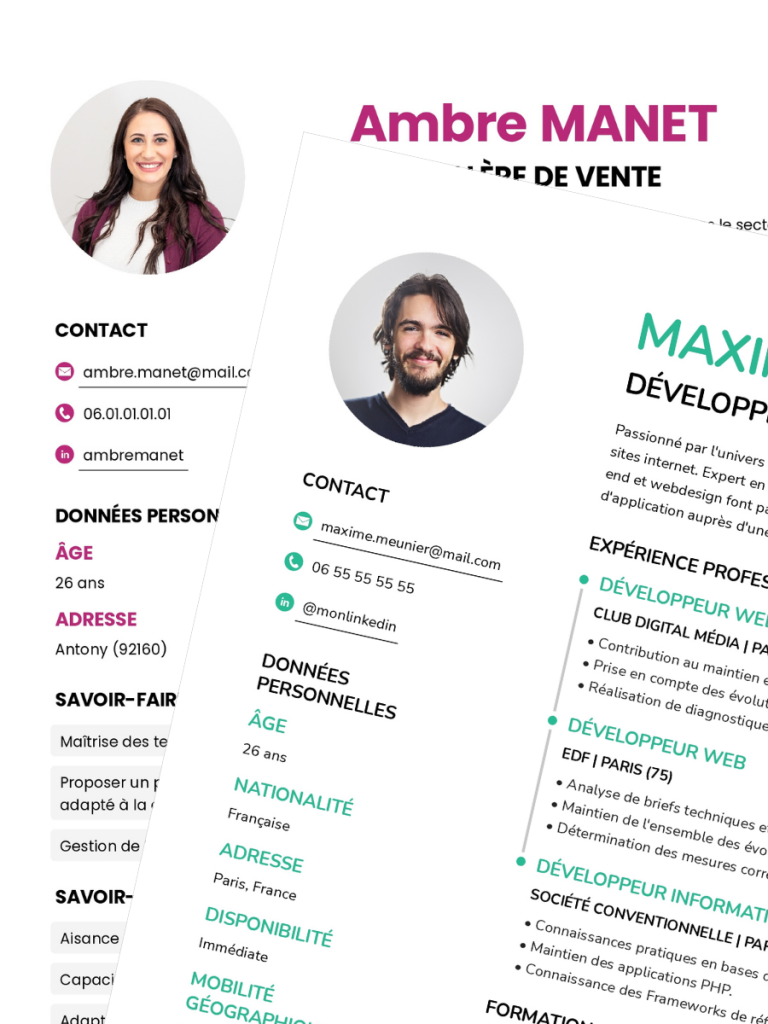 modèle de cv gratuit